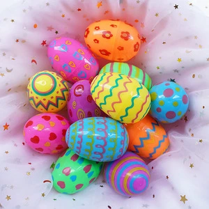 36pc Pack Plastic Easter Color Eggs Decorations 6*4.2cm for Kids