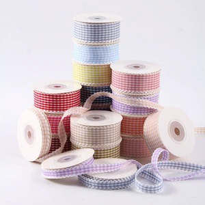 10yards 1 25 38mm Plaid Ribbon Wedding Christmas Decoration Handmade Bow Gift Packaging DIY Sewing Fabric