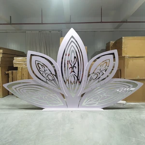 Lotus Gate White Wedding Acrylic Backdrop Stand Pvc Backdrop Decoration for Wedding Event
