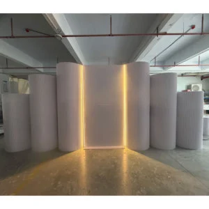 New Design Modern Classic Simple Wedding Events Party Indoor/Outdoor Wedding PVC LED Stage Ripple Backdrop Wall Decoration