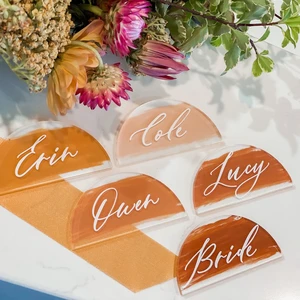 Customizable Acrylic Arch Seat Cards | 3 Inch, Modern Style, Wedding & Engagement Party Table Signs,Plastic Crafts