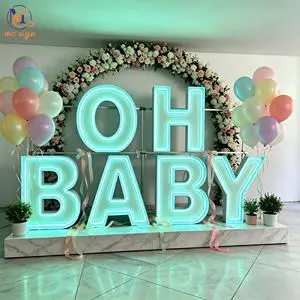 Custom Oh Baby Large Waterproof Metal LED Marquee Letters For Baby Shower Weding Birthday Party Supplies Outdoor Decor