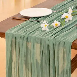 10FT Cheesecloth Table Runner Boho Gauze Fabric Rustic Sheer For Wedding Event Birthday Baby Shower Party Boho Table Decoration