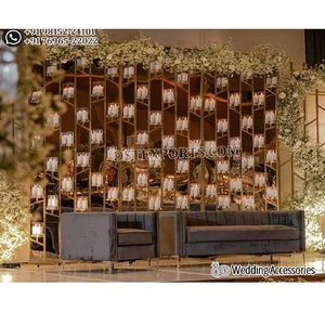Dreamlike Metal Candle Wall Wedding Backdrop Setup-Lightweight Modern Design for Event Decor