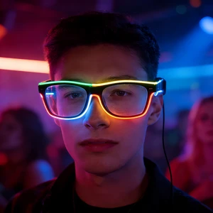 Multi Colored EL Line Neon LED Glasses Party Accessories Durable Environment-Friendly High Saturation Ultiple