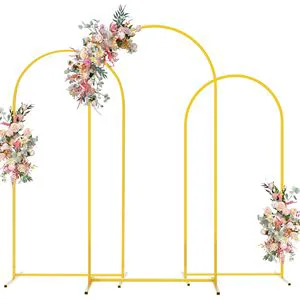 Arch Shape Metal Stand Wedding Background Stand Ceremony Set of 3 Baby Shower Birthday Party Garden Flowers Balloon Decoration