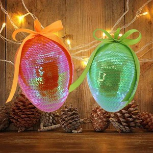 Easter Handmade Artificial Easter Glitter Eggs Hanging Decoration Colorful Festive Party Cute Eggs Craft Gift Decorations