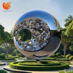 Custom Large Outdoor Stainless Steel Circular Abstract Metal Mirror Sculpture