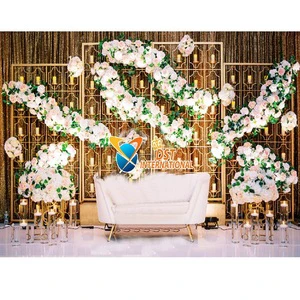 Elegant Rustic Wedding Stage Candle Backdrop Glittering Wedding Backdrop Candle Wall Special Wedding Event Candle Wall Backdrops
