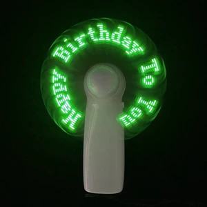 Party Items Portable Mini Programmable Custom Message LED Fans Display Logo Wedding Concert Handheld Light-up Advertising Fan