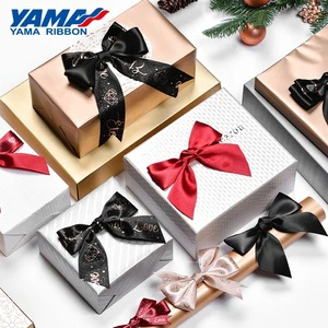 Yama Factory Custom Size Satin Bows Pre Tied Gift Ribbon Bows With Elastic Loop
