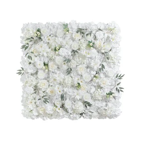 High Quality 5D White Rose Hydrangea Artificial Flower Wall Christmas New Year Floral Wall Decor Weddings
