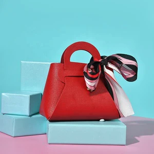 New European Wedding Favors Boxes Style Creative Tote Bag Pu Leather Candy Box