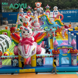 AOYU Customized Commercial Inflatable Amusement Park, Large Adult Bounce House Obstacle Course For Theme Park Rental