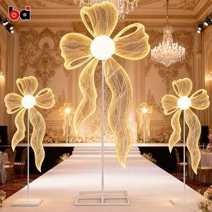 New Arrival Metal Wedding Decoration Walkway LED Light Stand Large Golden Road Light Stage Decoration Wedding Party Background