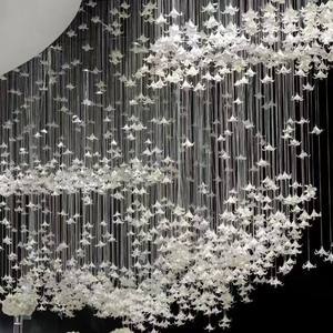 Lumoire Celebration Wedding Artificial EVA Lily Heads White Decorative Flowers Ceiling Stage Matching Props Crystals Decoration