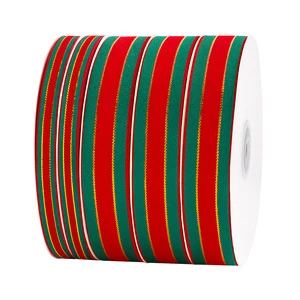 Personalized Polyester Elegant Blue Green Red Fancy Merry Christmas Gift Ribbon
