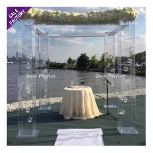 Good Quality Event Banquet Party Decoration Rectangle Transparent Clear Acrylic Wedding Stage Backdrop