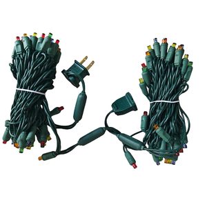 Commercial Christmas Lights 5mm LED Wide Angle Turquoise Light Set 4'' Spacing 70 Lights