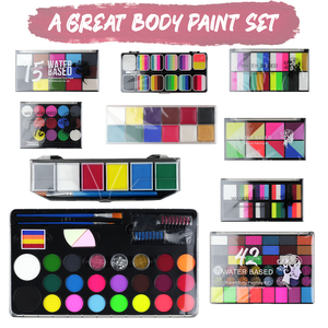 Yihuale Professional Party Face and Body Painting Kit Party Makeup Set Washable Colorful Body Paint Set for Body Art