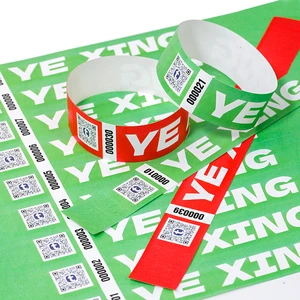 Customized One Time Use Disposable Bracelet Wrist Band Waterproof Plastic Tyvek Paper Wristband for Party Park
