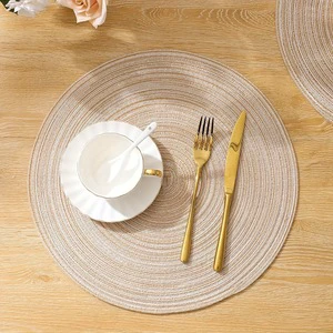 Cedar Space Round Braided Placemats Round Table Mats for Dining Tables Non Slip Washable Kitchen Table Place Mats Natural Farmhouse Decor