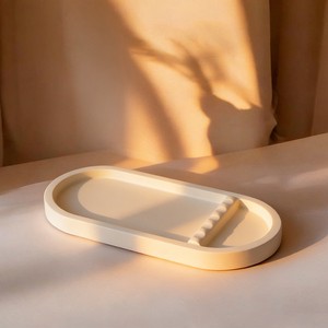 Custom Logo Concrete Nail Art Display Tray Oval Cement Jewelry Trinket Organizer Modern Handcrafted Cosmetic Ramadan Wedding