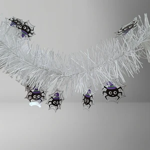 New Durable Halloween Spider Tinsel Garland Pumpkin Bat Ghost Metallic Hanging Party Decorations PET Material Novelties Supply