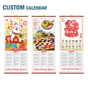 2027 Wall Scoroll Calendar Year of the Goat Wall Scroll Lunar Calendar for Home Office Decor