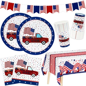 Donghui Independence Day Theme Disposable Dinnerware Set Party Decorations Paper Party Decorations Tableware Party Supplies