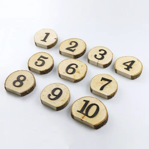 New Wooden Original Ecological Wedding Place Cards Table Numbers 1-10 Handicraft Cylinder Ornaments 2-color Printing Brand Seat