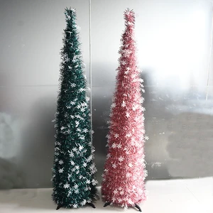 New Festive Telescopic Foldable 5FT Christmas Tree Ornament Outdoor Colorful Snowflake Tinsel Decorations