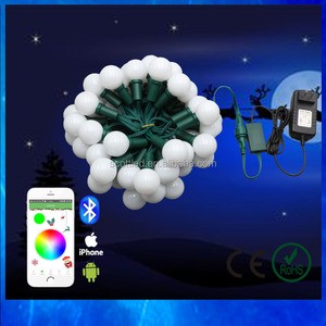 Wireless Smart APP controlled led G40 Christmas light set addressable WS2811/UCS1903 decorative waterproof transparent cover
