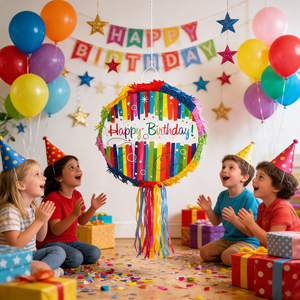 Colorful Pinata Kids' Birthday & Graduation Party Event Decorations Multiplayer Game Props New Design Knocking Candy Toy