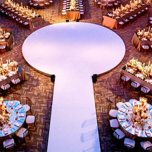Outdoor Indoor Wedding Party Event Floor Decorations Custom Round Glossy Acrylic Portable Wedding Stage Platform
