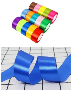 High Quality 4cm Wide 25 Yards Per Roll Single Face Christmas Gift Wrapping Wedding Birthday Party DIY Crafts Bow Satin Ribbon