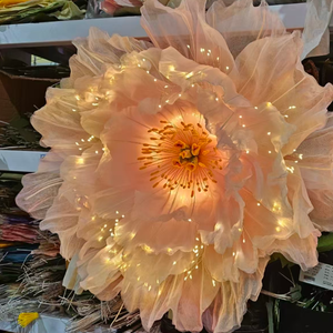 Custom Luxurious Wedding Stage Decoration Handmade Electric Light-Up Silk Artificial Flowers LED Standing Decor for Events