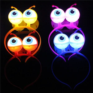 PARTYMENT LED Flashing Alien Antenna Headband Big Eyeball Boppers for Halloween Birthday Parties Party Favors Decorations