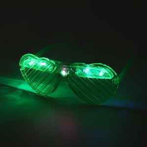 Bulk Wholesale Novelty LED Party Glasses with Blinds/Pentagram/Clover/Heart-shaped Square Shape Hot Selling
