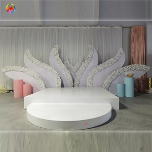 Luxury White Acrylic Wedding Stage with Flower Shape Pvc Wedding Backdrop for Wedding Decoration