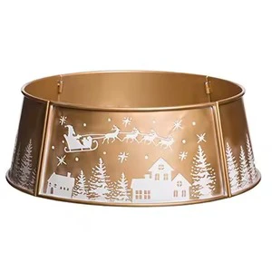 Santa and Sleigh Festive Christmas Tree Collar Stand and Accessory Decorations