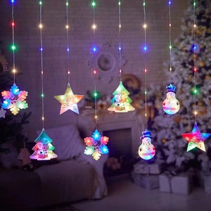 New Arrival LED Christmas Fairy String Lights with Santa Claus Snowman for Indoor Outdoor Window Curtain Decoration