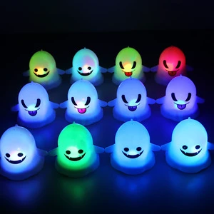 Animated Halloween Props Plastic Ghost Light Happy Halloween Decoration Set Party Supplies Desktop Ornament Wholesale