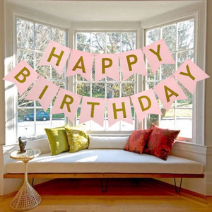 Custom Birthday Wedding Party Decorations Hanging Flags Paper Bunting Happy Birthday Banner Letter Banner Decoration Pennant