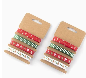 Gift Wrapping Ribbon, Threaded Tape, In-stock Set, Hot Stamping Craft Woven Ribbon, Gift Box Accessories, New Christmas Style