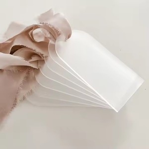 Blank Acrylic Brands With Ribbon Wedding Seating Place Cards for Personalized Name and Table Numbers