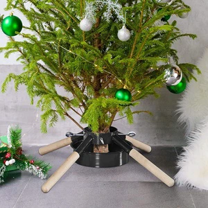 EASTONY ET-840039 Ergonomic Four Pronged Elevated Base Easy Cleaning Rustic Style Xmas Tree Holder Stand Bracket