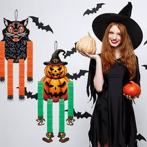 New Halloween Honeycomb Pendant Halloween Decoration Witch Skull Black Cat Pendant Ghost Festival Decoration Pumpkin Hanging