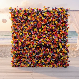 DKB Factory Wholesale Wedding Decoration & Supplies 5D Flower Wall High Quality Artificial Flower Wall Backdrop 8ft X 8ft