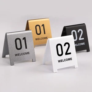 2026 Wholesale Custom UV Printed Table Acrylic Number Plate for Restaurant